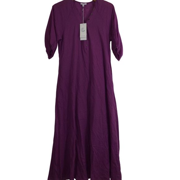 Calme by Johnny Was Womens V-Neck Buttoned Raglan Slip Dress Purple Size XS NWT - Picture 1 of 16